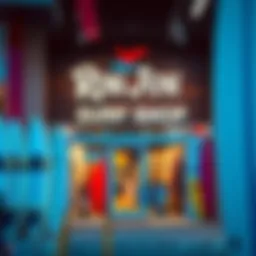 Vibrant storefront of Ron Jon Surf Shop showcasing surfboards and gear