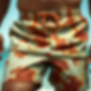 Close-up of the intricate patterns on rusty boardshorts