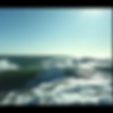 Scenic view of ocean waves under a bright sky with Prizm Bronze effect