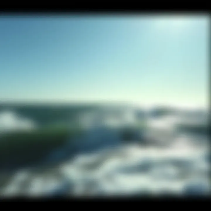 Scenic view of ocean waves under a bright sky with Prizm Bronze effect