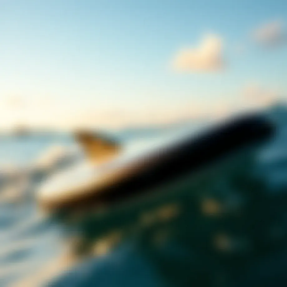 A close-up view of a self-propelled surfboard showcasing its innovative design.