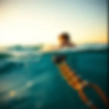 User testing the shark deterrent ankle band in ocean waters