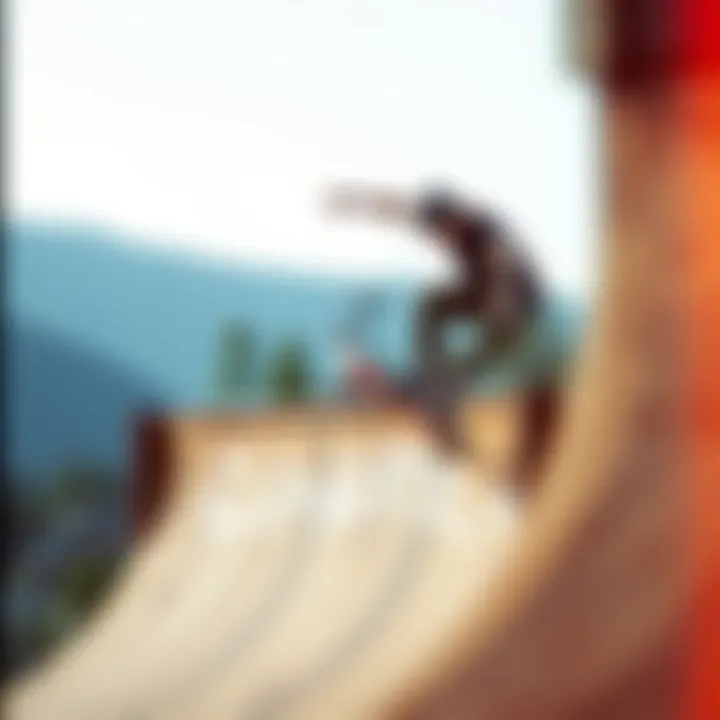 Skateboarder performing tricks on a quarter pipe