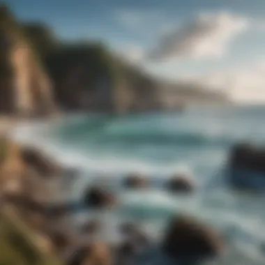 Harmony of the Coast A tranquil scene of a coastal landscape with the sound of the sea in the background