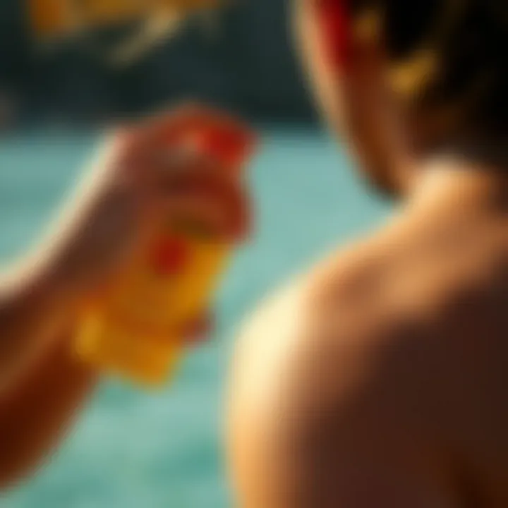 Application of Sun Bum sunscreen on skin