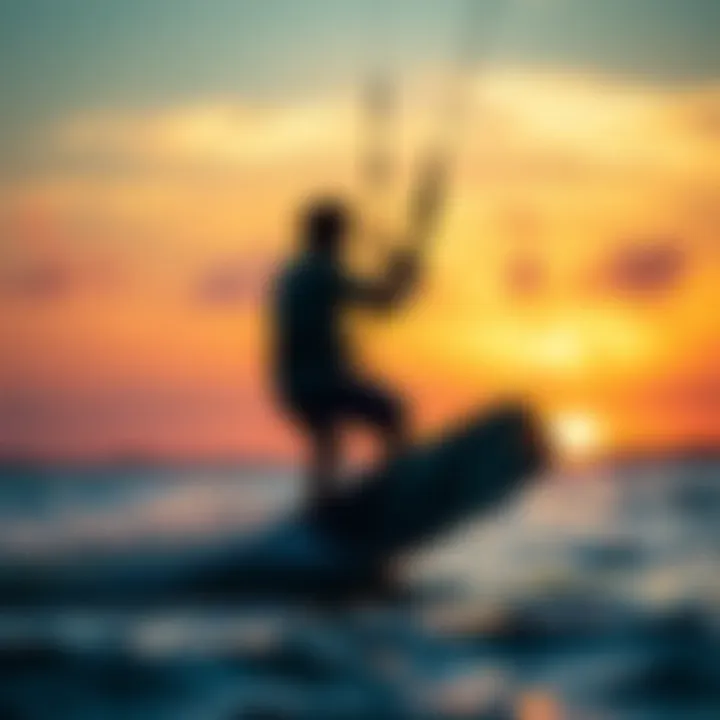 Sunset kitesurfing session on the Amazon waters