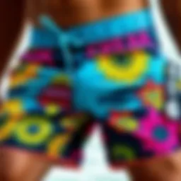 Vibrant patterns showcasing the unique design of Super Freak board shorts