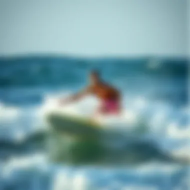 Action shot of a surfer wearing Super Freak board shorts in the waves