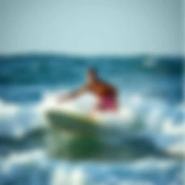 Action shot of a surfer wearing Super Freak board shorts in the waves