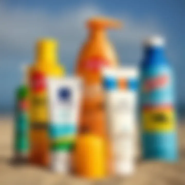 Different types of surf sunscreen products