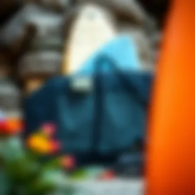 Securely Packed Surfboard Surfboard packed securely in a travel bag