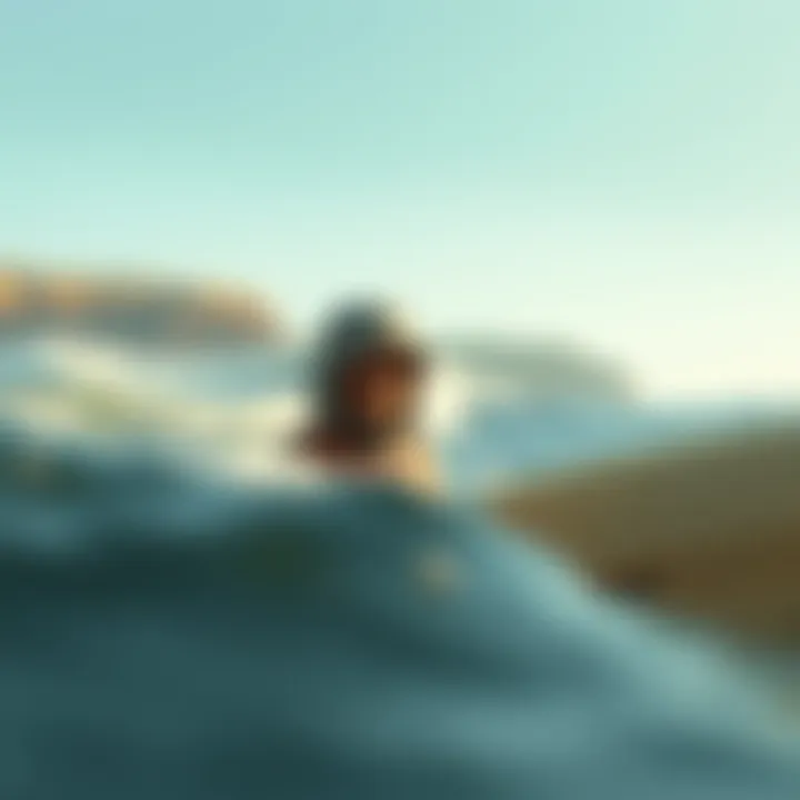 Surfer wearing a waterproof hat during action on waves