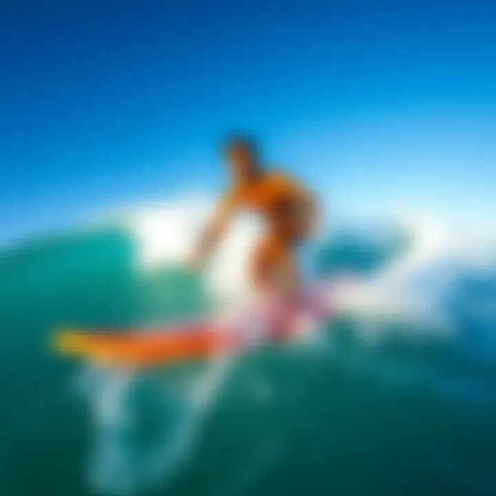 A surfer enjoying the waves with a boogie board