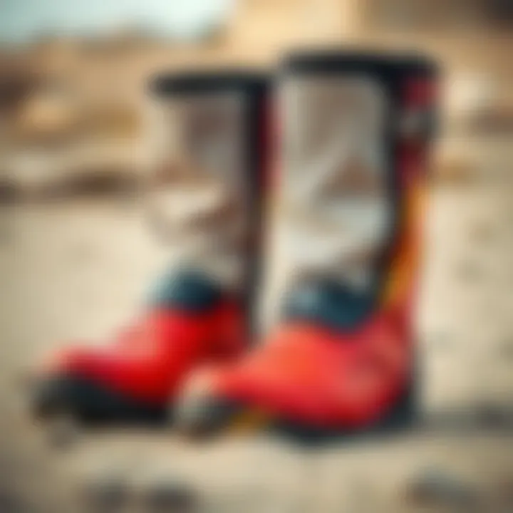 Illustration of materials used in surfing boots and gloves