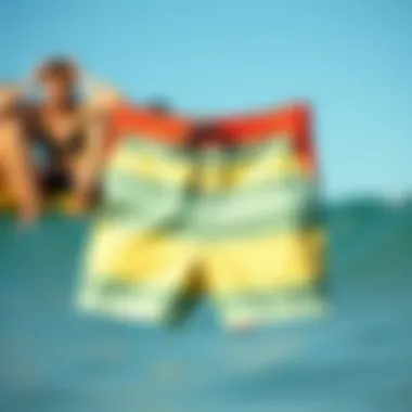 Diverse designs of modern surf shorts