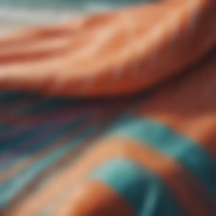 Close-up of sustainable fabric used in beach ponchos