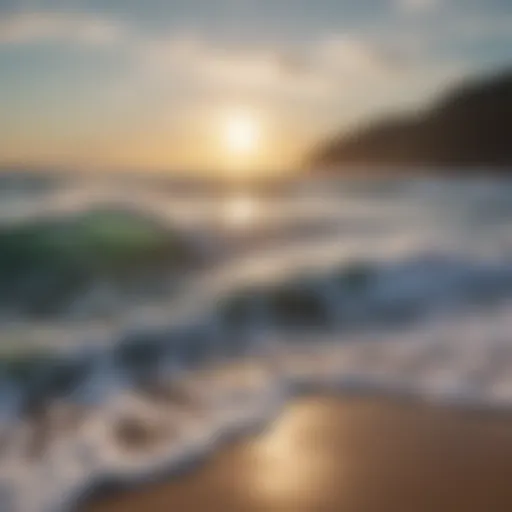 Waves crashing on a serene beach