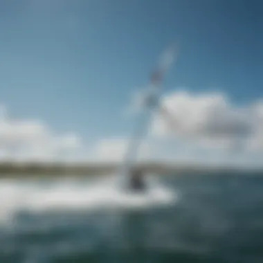 Harnessing Wind for Enhanced Performance A watersport athlete gliding across the water with optimal wind conditions