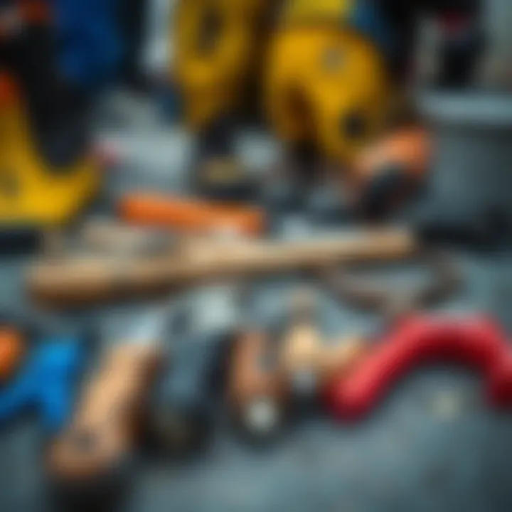 Various tools used by reef deckhands