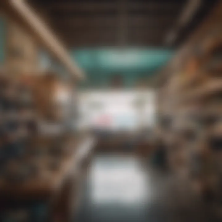 A vibrant surf shop filled with brand merchandise