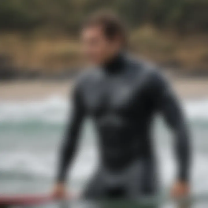 Truli wetsuit in action during a surf competition