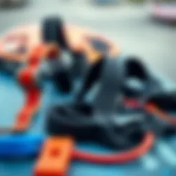 Selection of various boogie board replacement straps showcasing different materials and designs