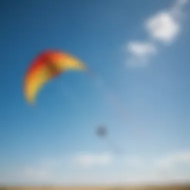 A kite soaring high against a clear blue sky, illustrating its use in outdoor activities