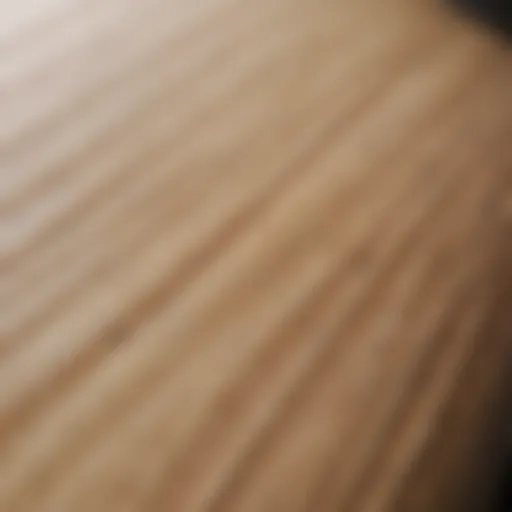 A close-up view of a surfboard blank showcasing its texture and material composition.