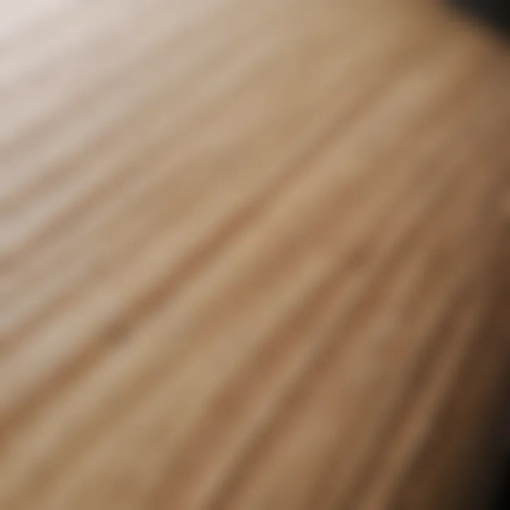 A close-up view of a surfboard blank showcasing its texture and material composition.