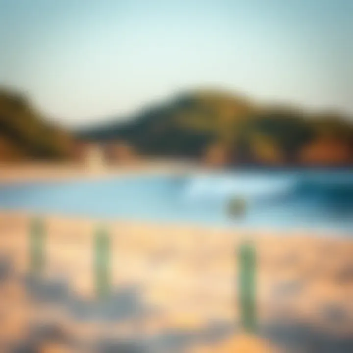A serene beach scene showcasing a popular surf destination