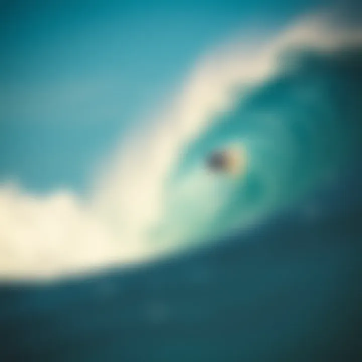 Visual representation of the physics of wave riding with emphasis on leash length impact