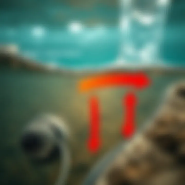 Illustration depicting heat retention in water, with arrows indicating warmth transfer