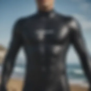 Advanced Wetsuit Material Technology Close-up of wetsuit material technology and its benefits