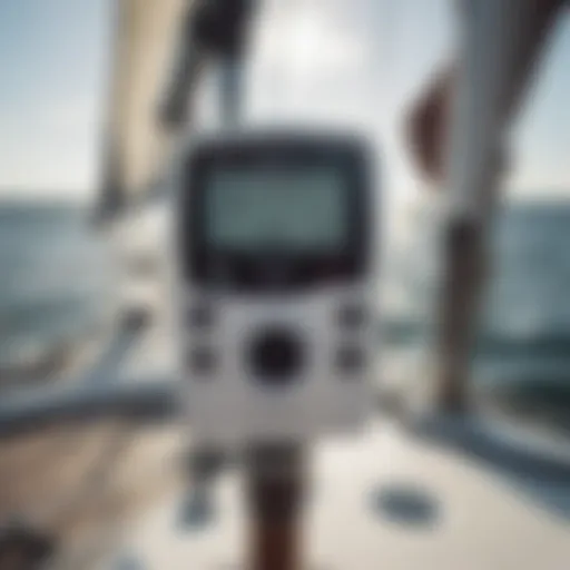 Anemometer measuring wind speed on a sailboat