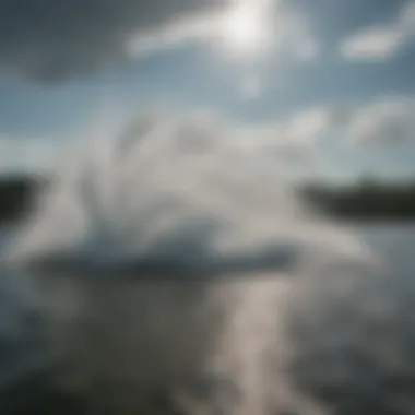 Visualization of wind patterns over a lake