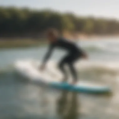 Surfing lesson in action at the park