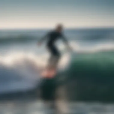 Innovative water jet surfboard cutting through waves