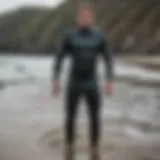 Different wetsuit types arranged by thickness