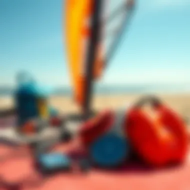 Essential Components of a Wind Surfing Kit Essential components of a wind surfing kit displayed