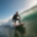 Dynamic action shot of bodyboarding with the XL Boogie Board in waves.